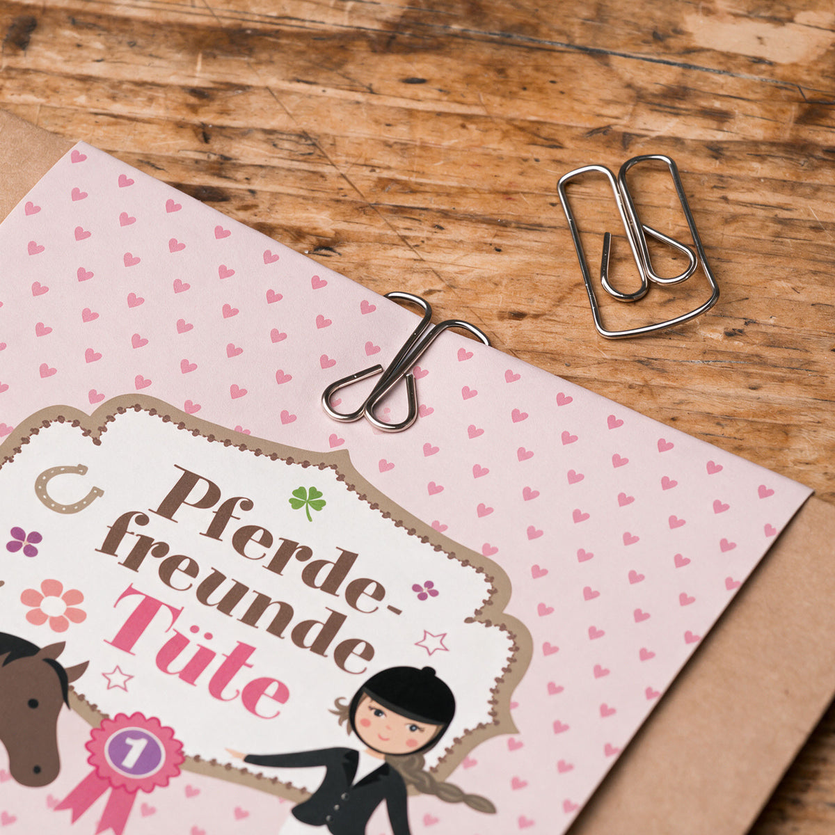 12x "Pferde" Einladungskarten + Partytüten - Set