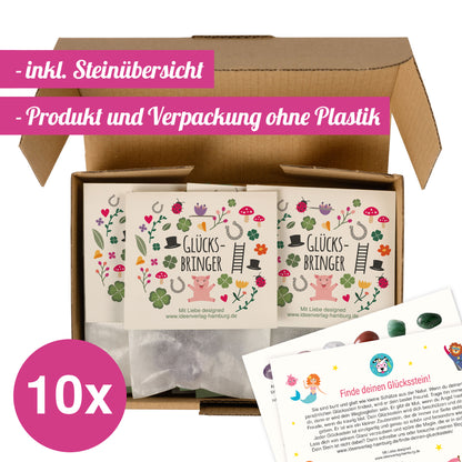 10x "Glücksbringer" Glückssteine