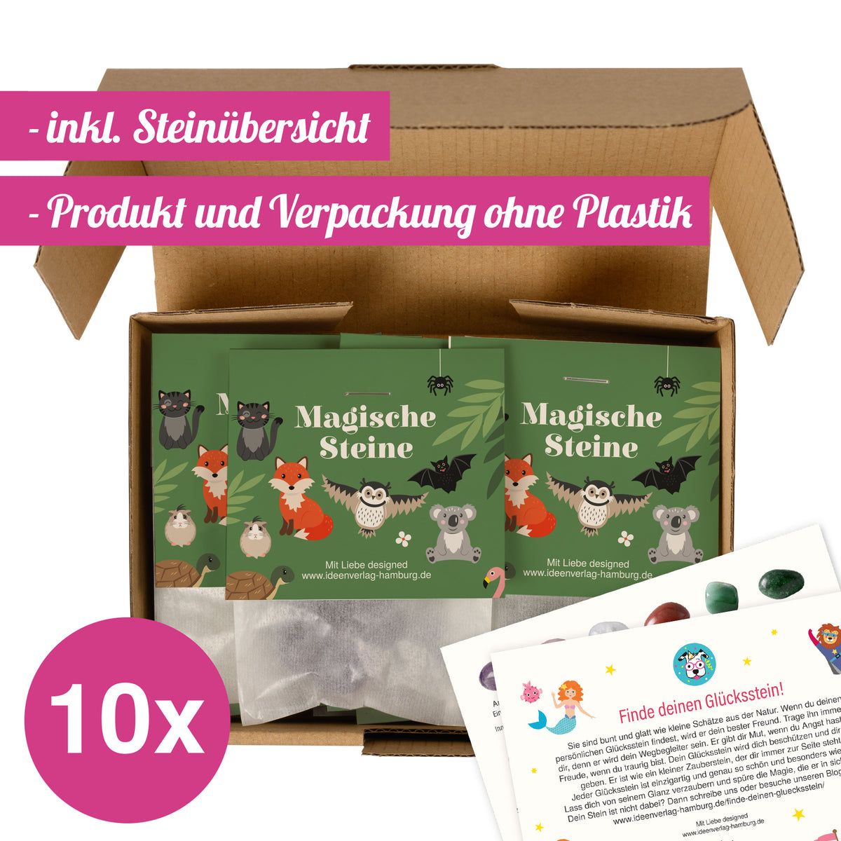 10x "Magische Steine" Glückssteine