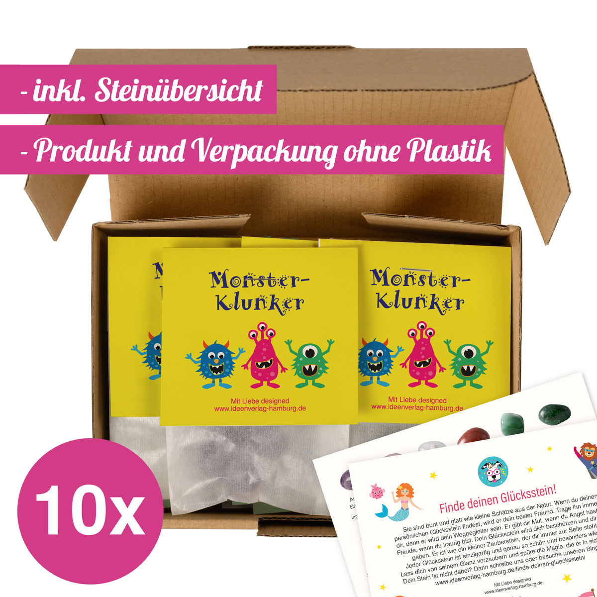 10x "Monster" Glückssteine
