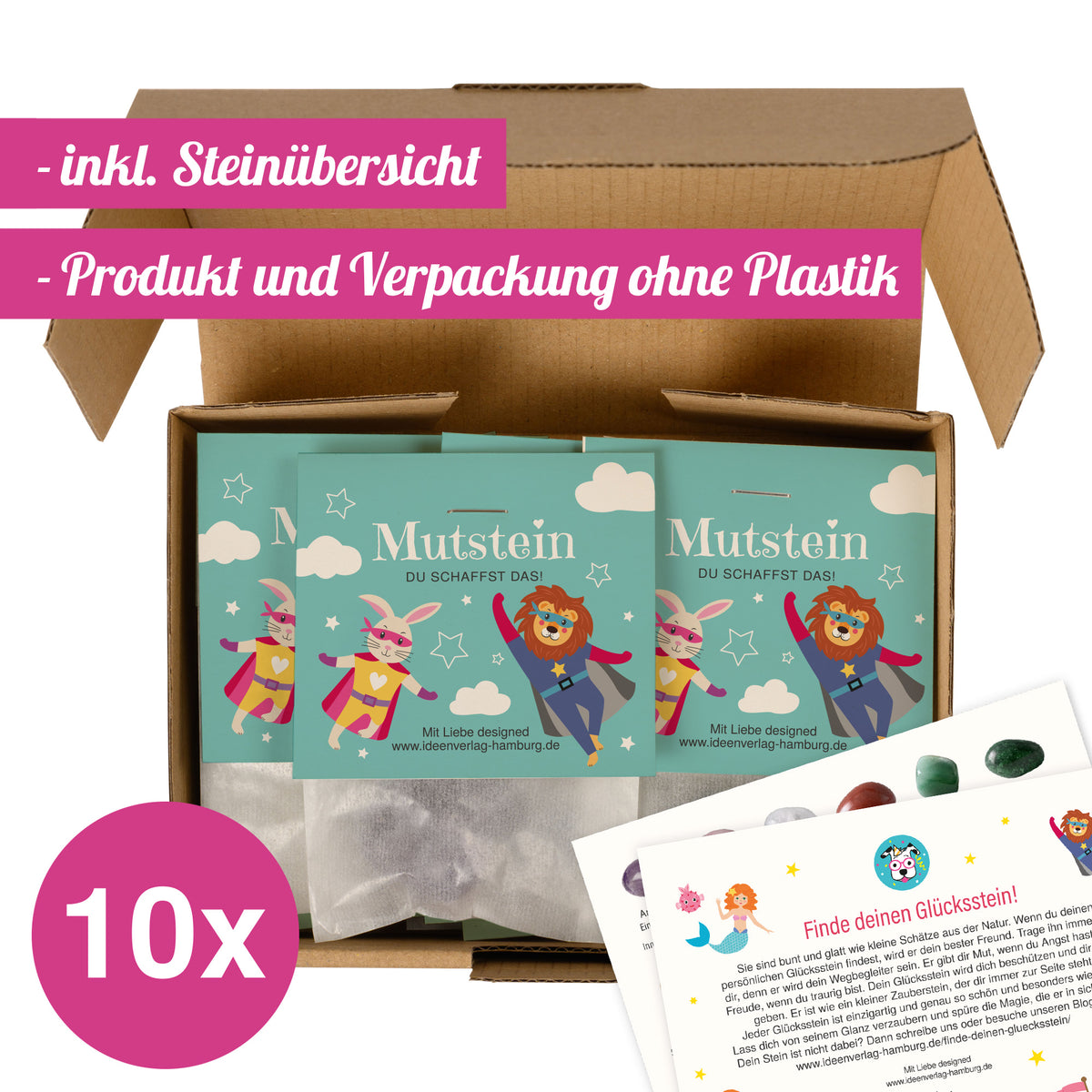 10x "Mutstein" Glückssteine