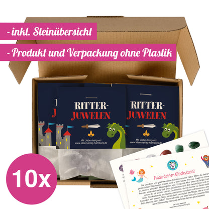 10x "Drachen / Ritter" Glückssteine