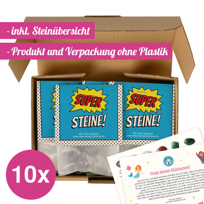 10x "Superhelden" Glückssteine