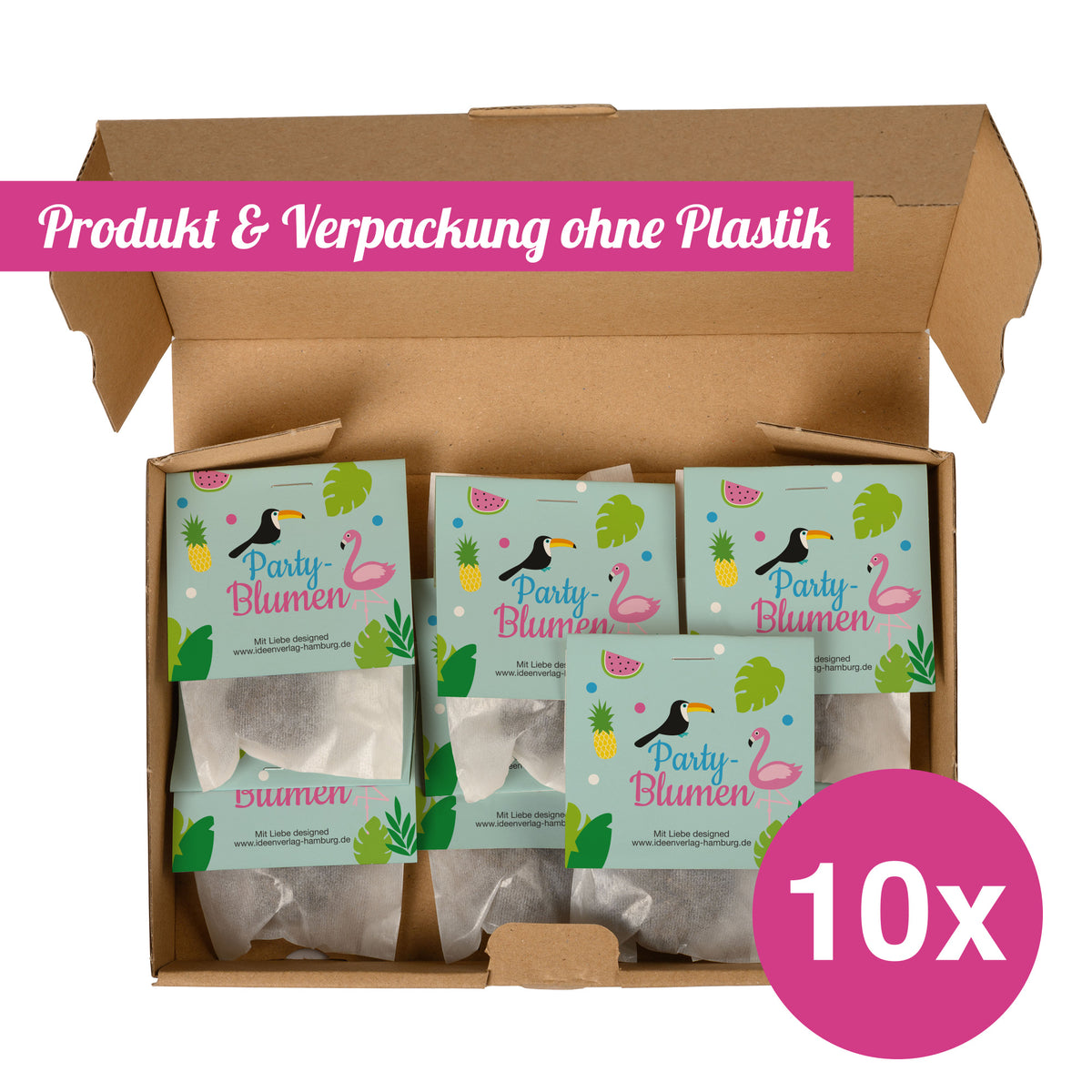 10x "Flamingo / Tropical" Samenbomben