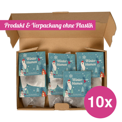 10x "Winterblumen" Winter-Samenbomben