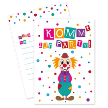 Clown_Einladungskarten_Vorder-Rueckseite_Ideenverlag-Hamburg
