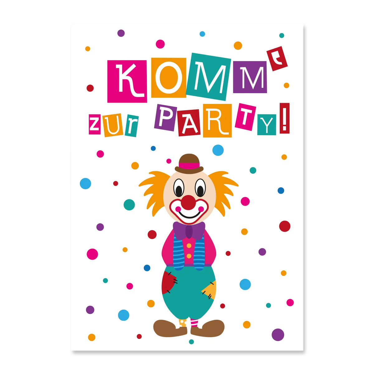 Clown_Einladungskarten_Vorderseite_Ideenverlag-Hamburg