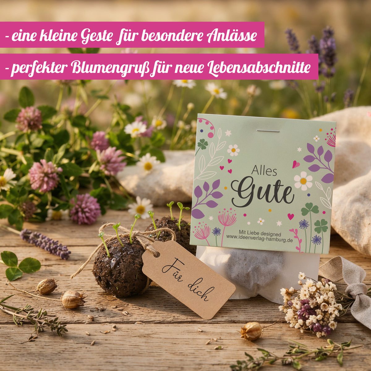 10x "Alles Gute" Samenbomben