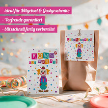12x "Clown" Einladungskarten + Partytüten - Set