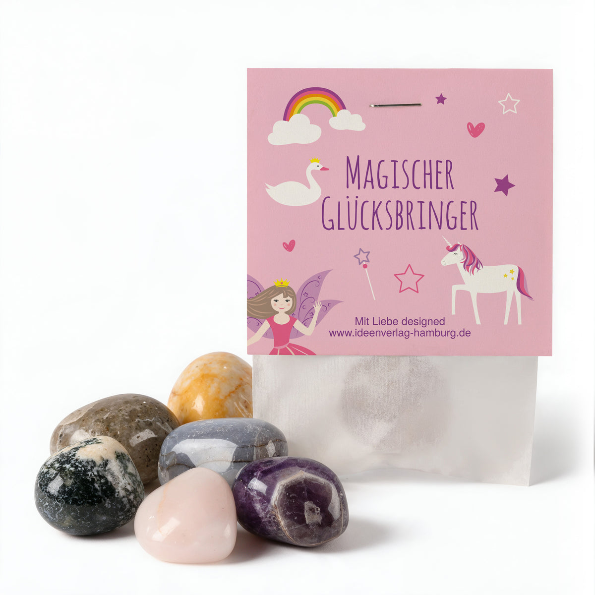 10x "Einhorn / Märchen" Glückssteine