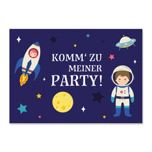 12x "Weltraum" Einladungskarten