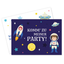 12x "Weltraum" Einladungskarten