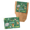 12x "Dschungel / Zoo" Einladungskarten + Partytüten - Set