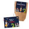 12x "Drachen / Ritter" Einladungskarten + Partytüten - Set