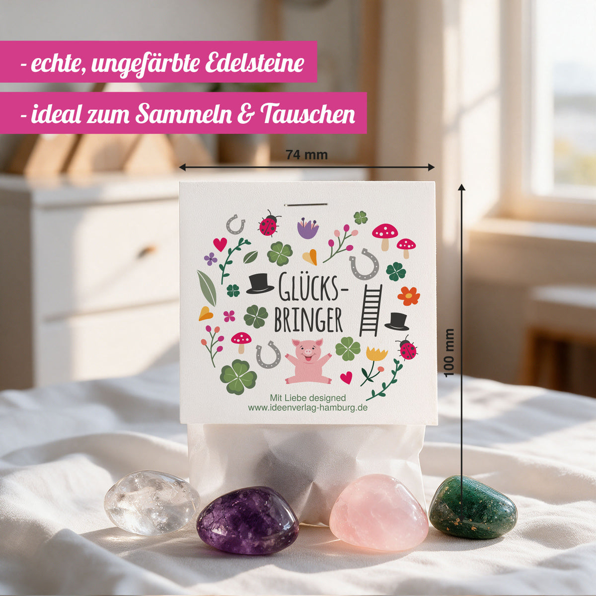 1x "Glücksbringer" Glücksstein