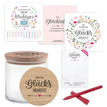 "Glück" Gedankenglas
