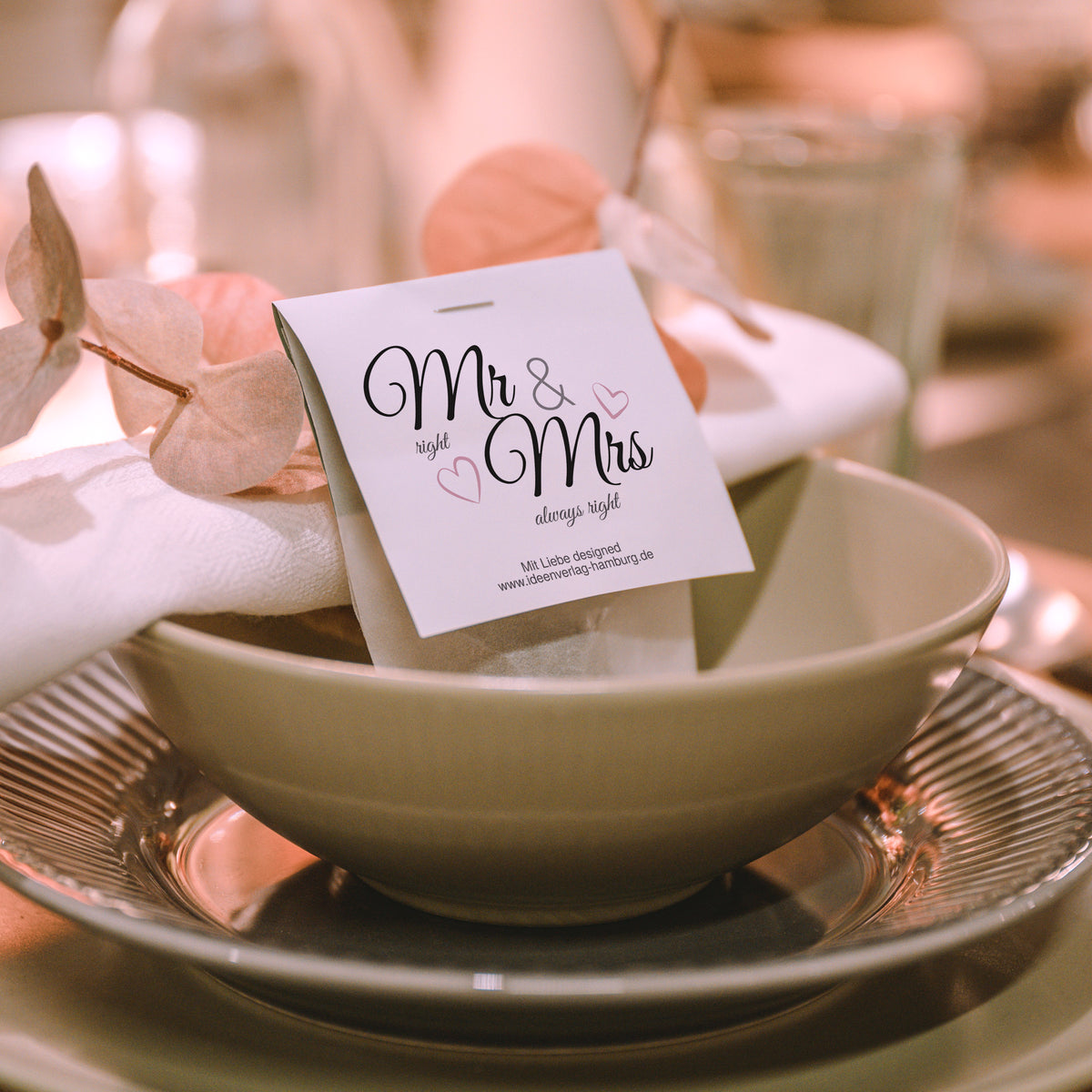 10x "Mr & Mrs" Samenbomben