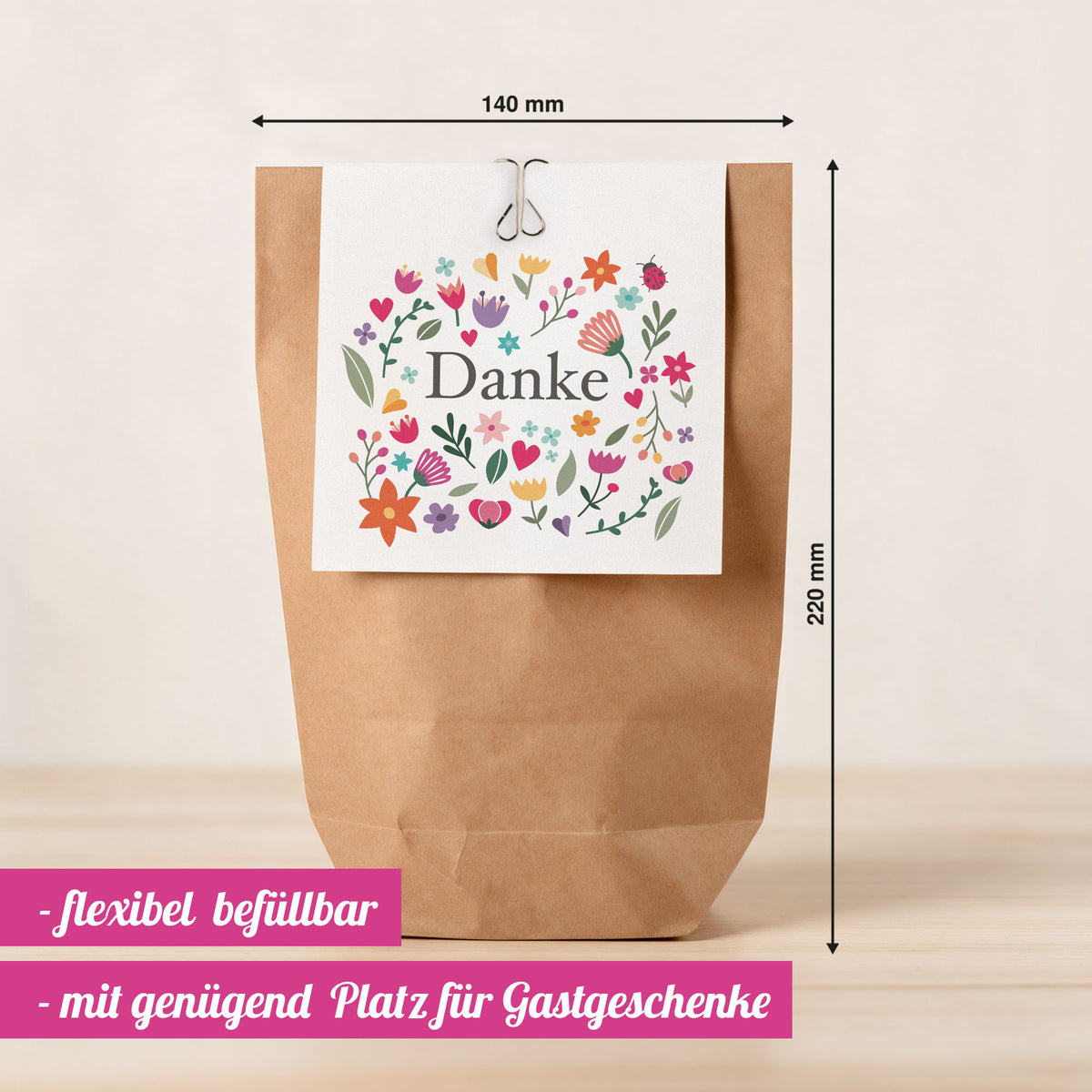 12x "Danke" Geschenktüten - Set