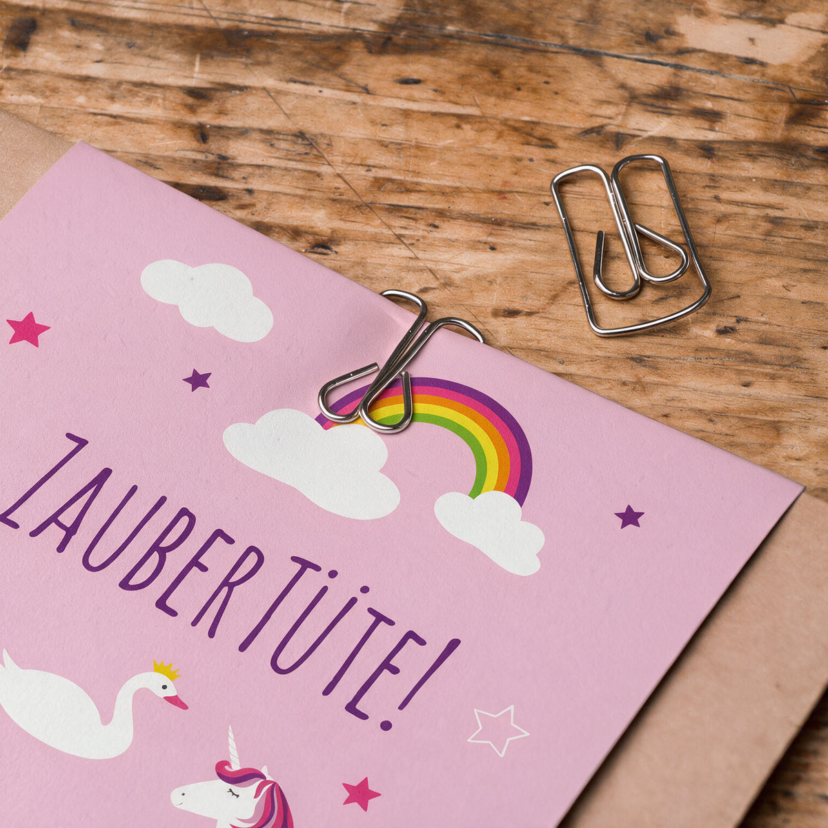 12x "Einhorn / Märchen" Einladungskarten + Partytüten - Set