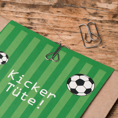 12x "Fußball" Einladungskarten + Partytüten - Set