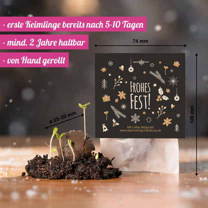 1x "Frohes Fest" Winter-Samenbombe