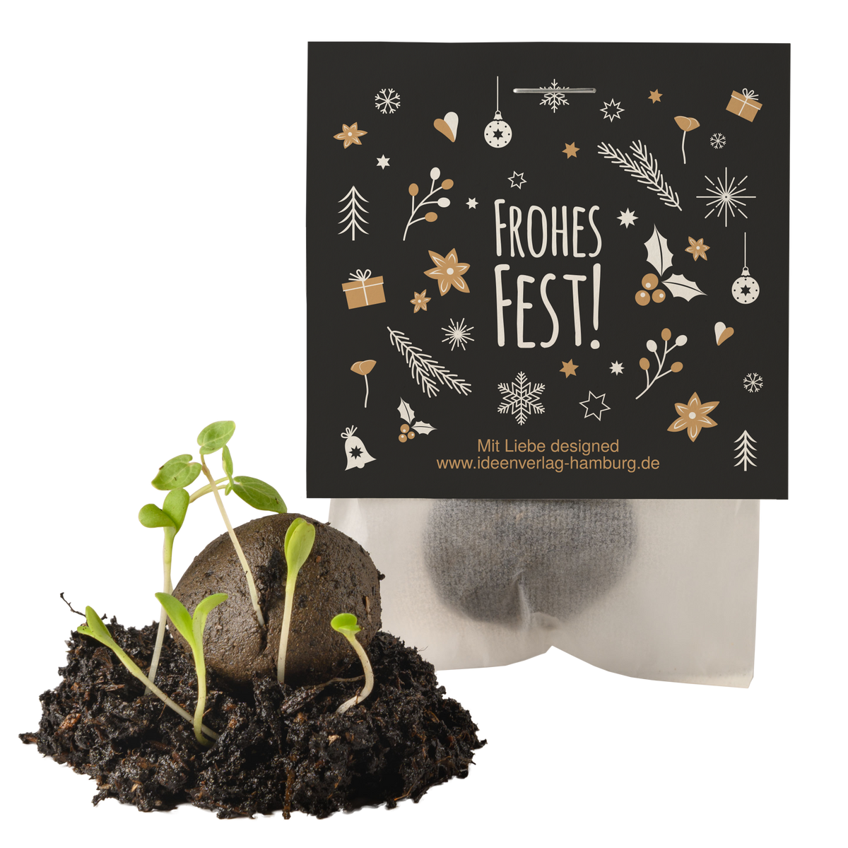 1x "Frohes Fest" Winter-Samenbombe