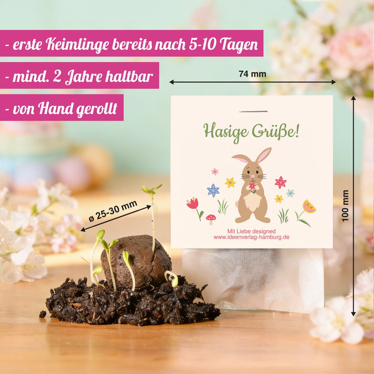 10x "Hasige Grüße" Samenbomben