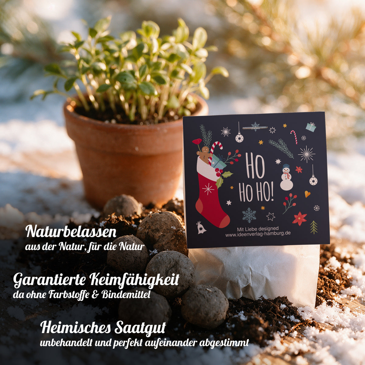 1x "Ho Ho Ho" Winter-Samenbombe