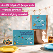 12x "Schatzsucher" Einladungskarten + Partytüten - Set
