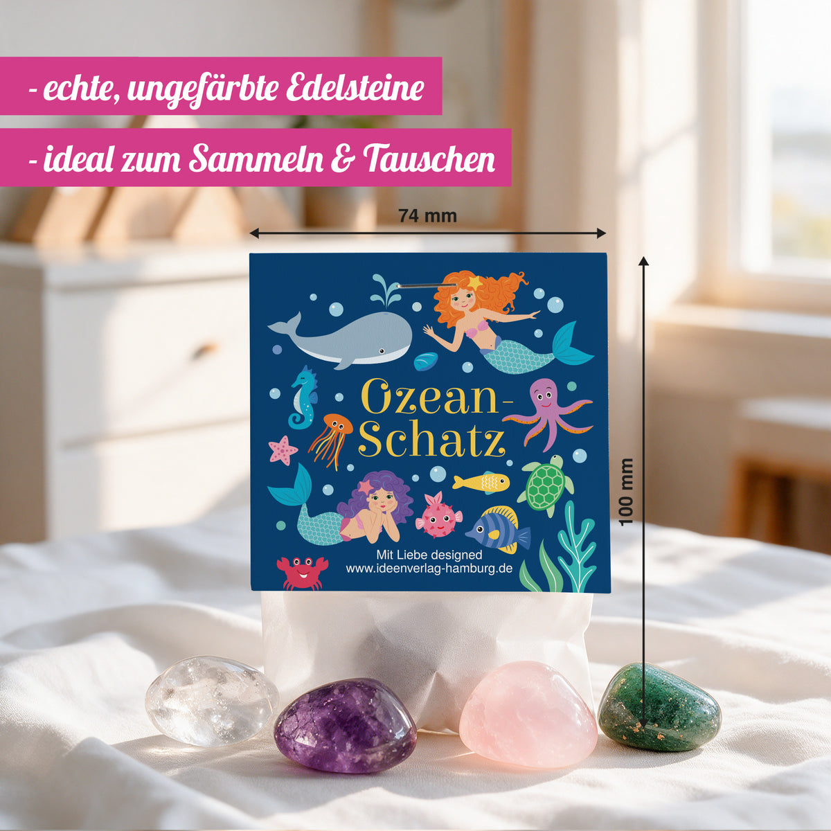 10x "Tiefsee / Meerjungfrauen" Glückssteine