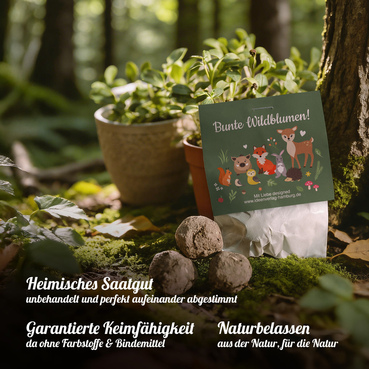 10x "Waldtiere" Samenbomben