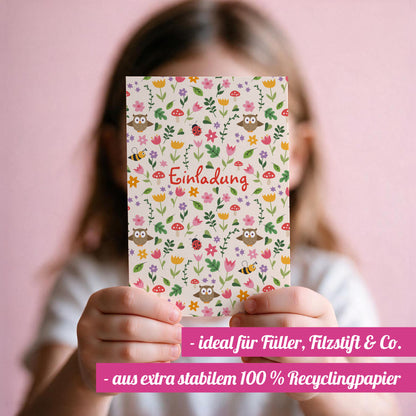 12x "Blumenwiesen" Einladungskarten