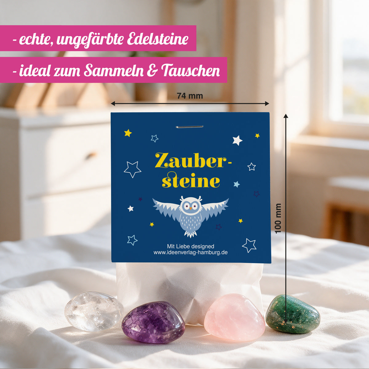 1x "Zaubereulen" Glücksstein