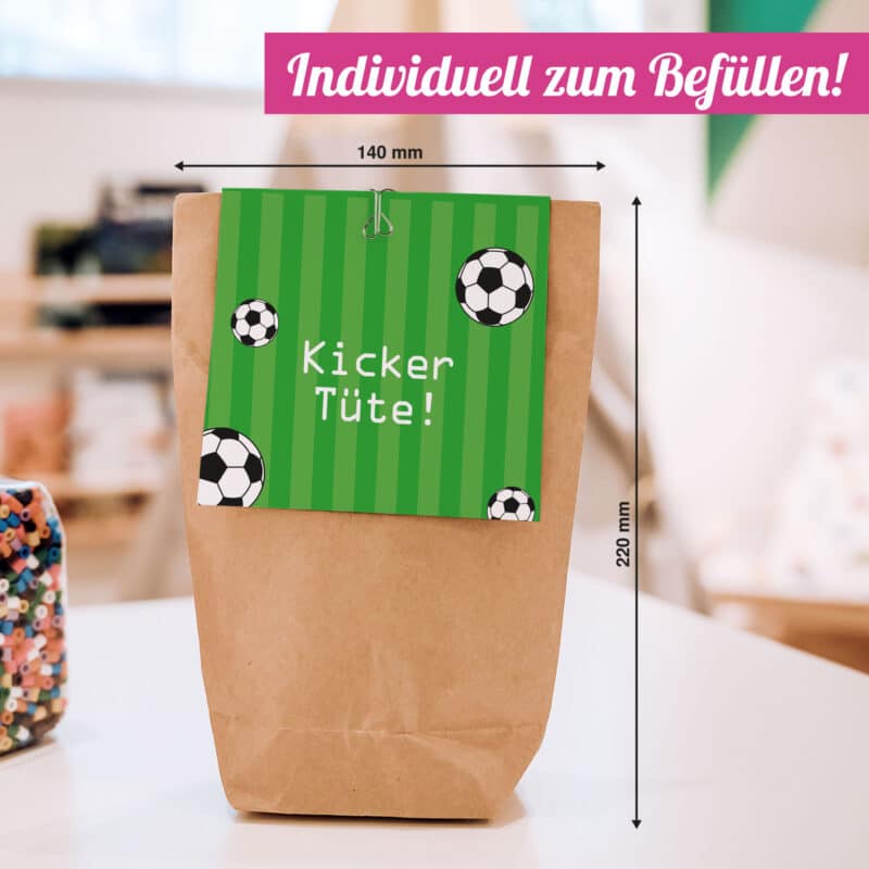 16 Fußball-Partytüten – Bunt, Für Kindergeburtstag, Sportparty, Kleine Geschenke & Süßigkeiten
