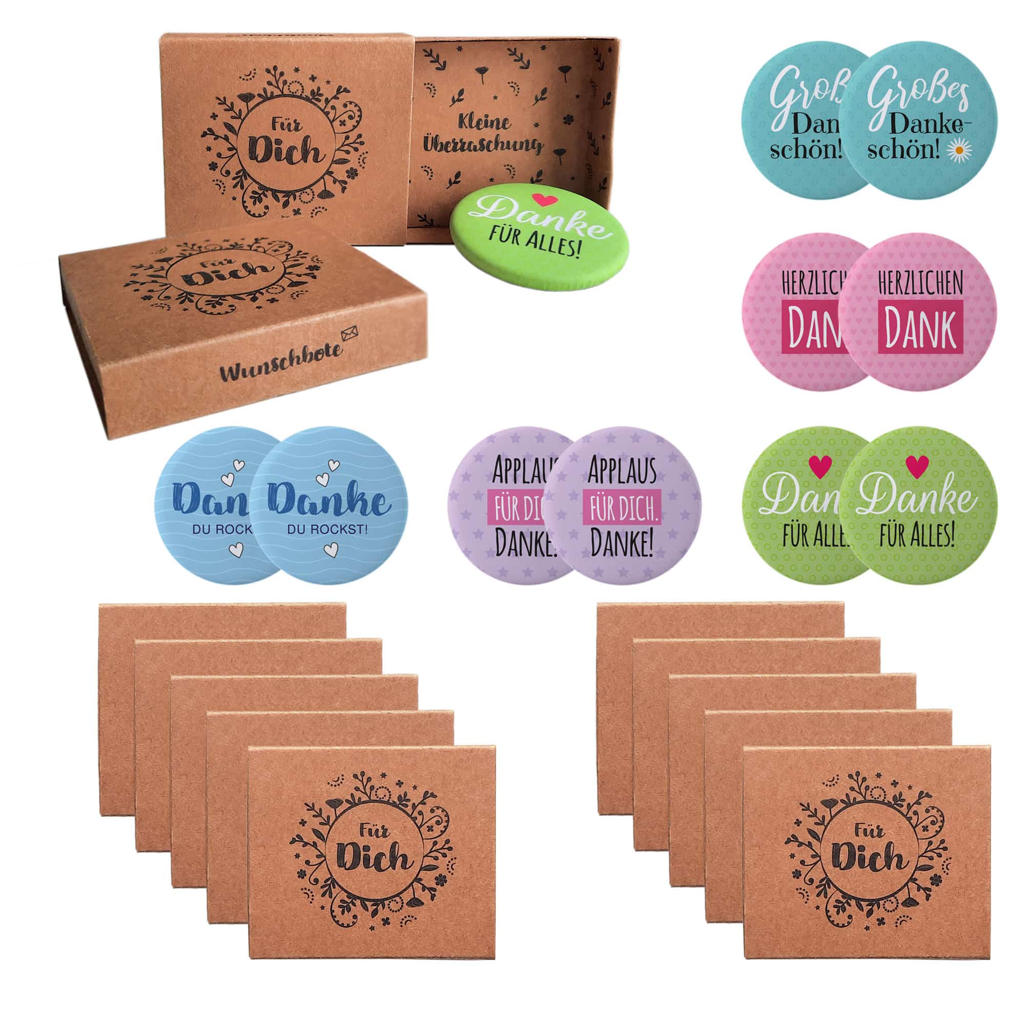 10x "Danke" Wunschboten-Magnete