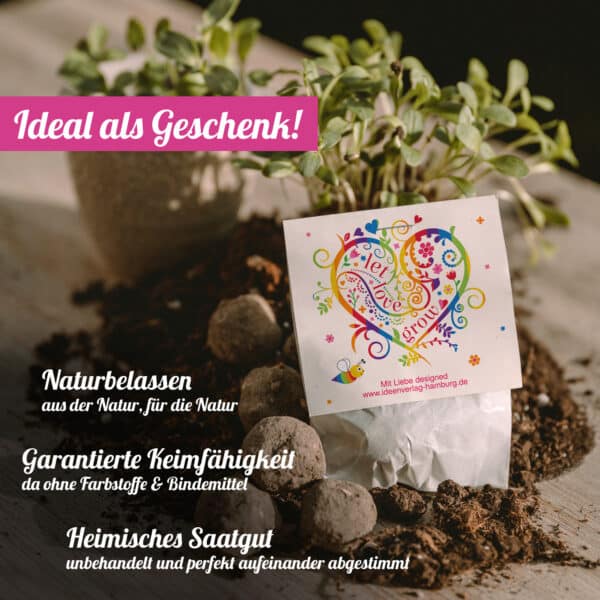 10x "Let love grow" Samenbomben