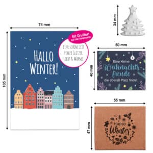 6x "Glücksschweinchen" Wunschboten + Karten