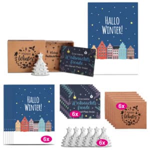 6x "Glücksschweinchen" Wunschboten + Karten