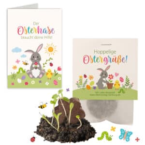 6x "Hoppelige Ostergrüße" + Geschenkkarten